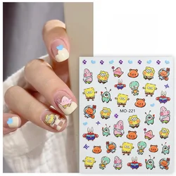 Kawaii SpongeBob SquarePants Patrick Star Nail Stickers Embossed Three-dimensional Cartoon Cute Nail Stickers Wholesale