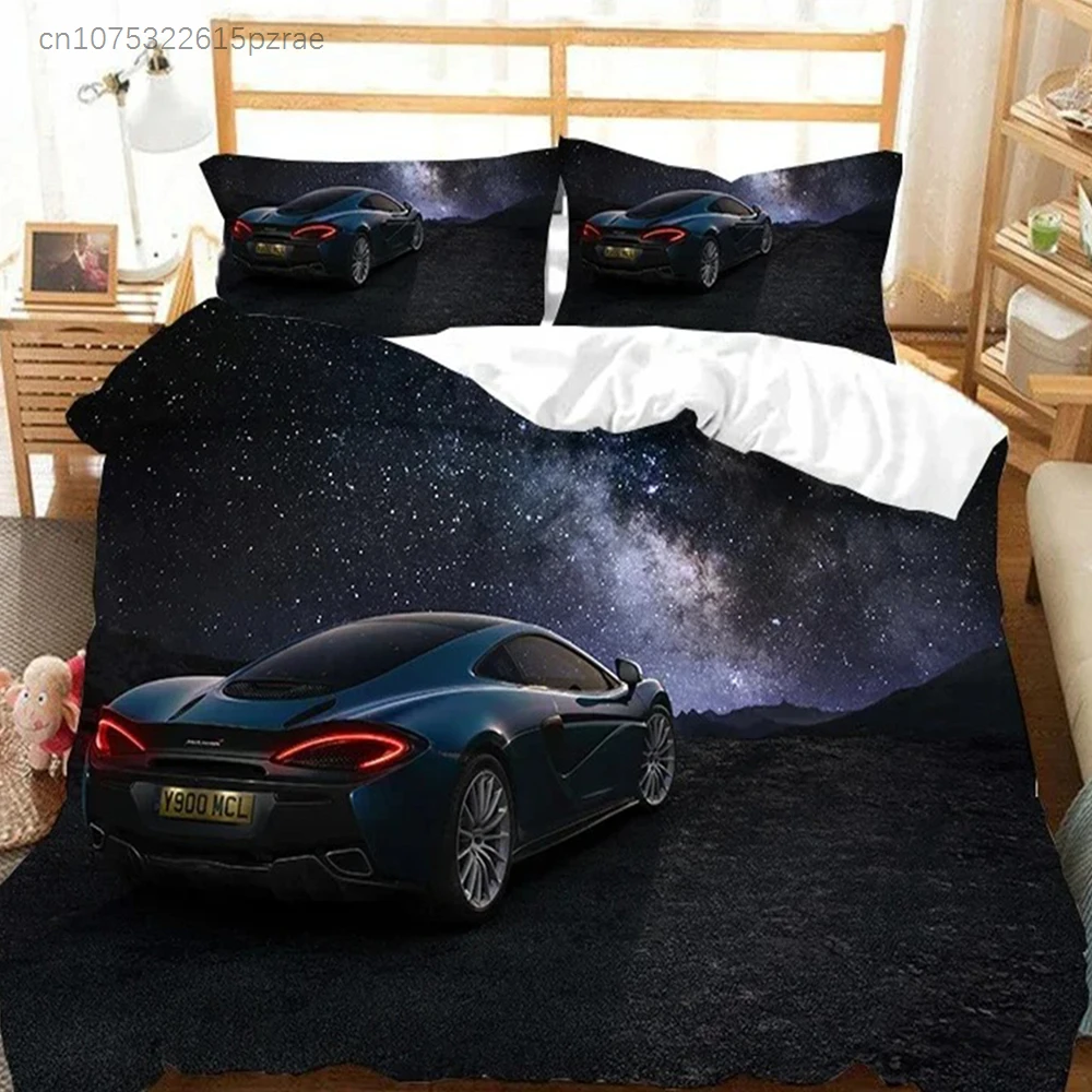 Sports Car Duvet Cover 3D Racing Car Printed Bedding Set Queen King Size With Pillowcases Men Cool  Polyester Quilt Cover
