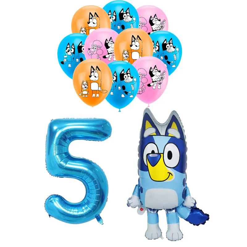 Bluey Birthday Party Decoration Tableware Tablecloth  Banner Bluey And Bingo Balloons Party Supplies Favors For Kids Birthday