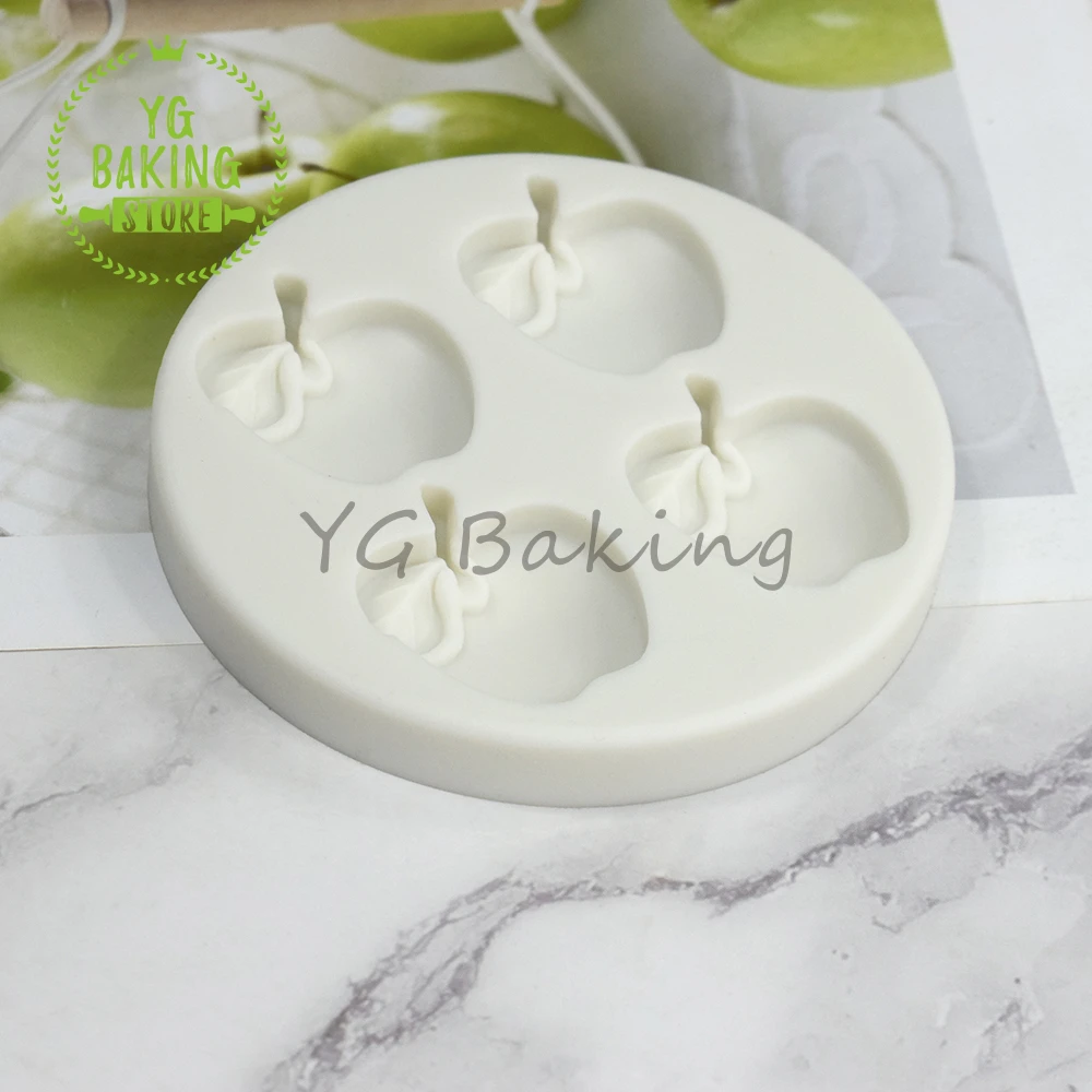 3D Small Apple Design Silicone Mold Fruit Chocolate Fondant Mould DIY Clay Plaster Model Cake Decorating Tools Kitchen Bakeware