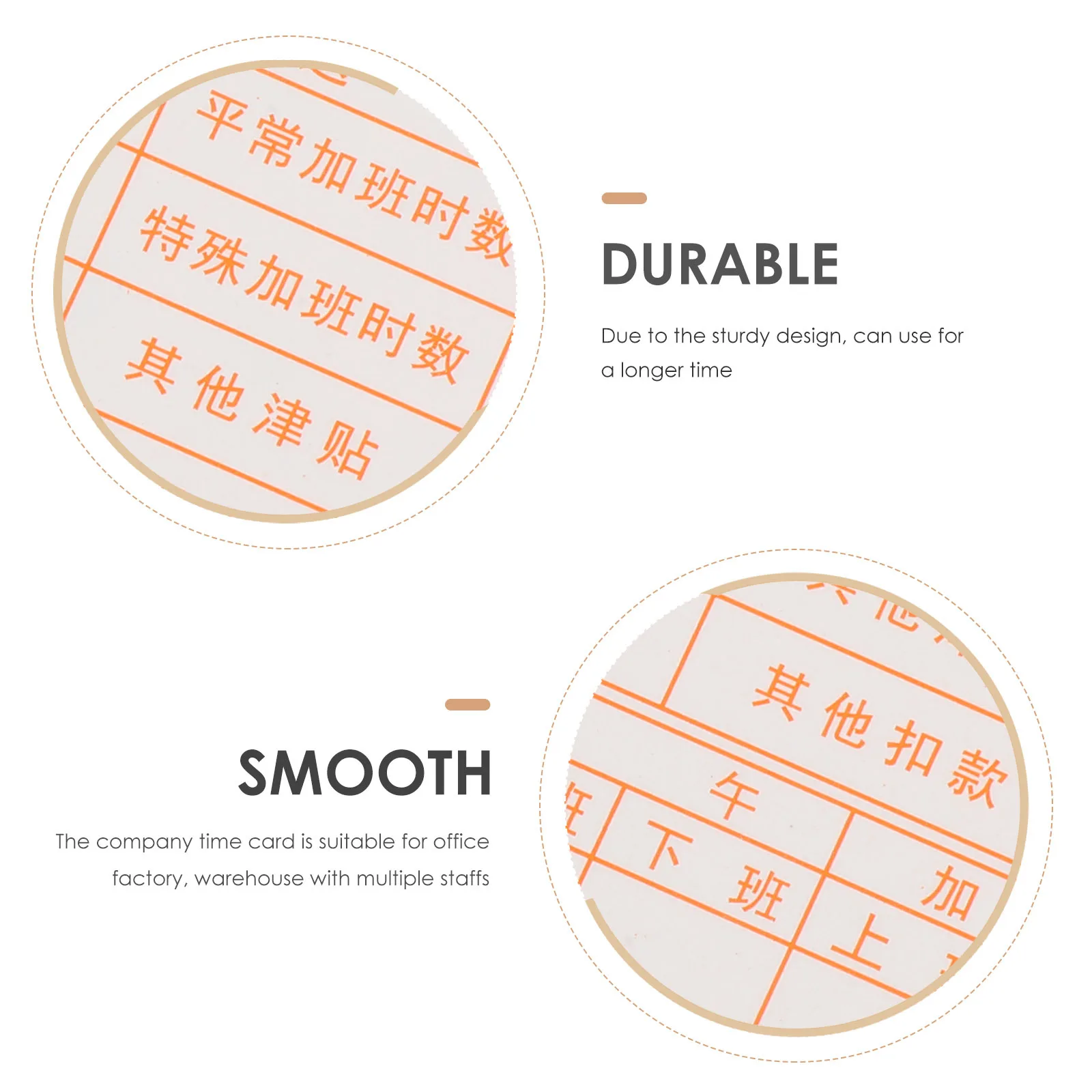 50 Sheets Long-Lasting Clock-in Paper Cards for Office Warehouse Attendance Time Card Paper Time Card Office Supplies