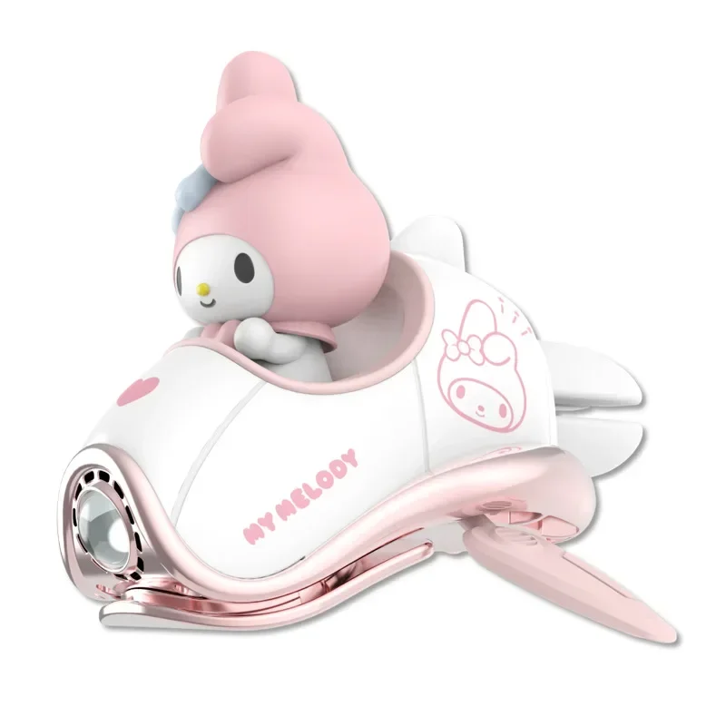 Sanrio Spaceship Car Air Conditioner Mouth Diffuser Ornament Hello Kitty Kuromi Cartoon Car Luminous Decoration Cute Anime Gift view 3