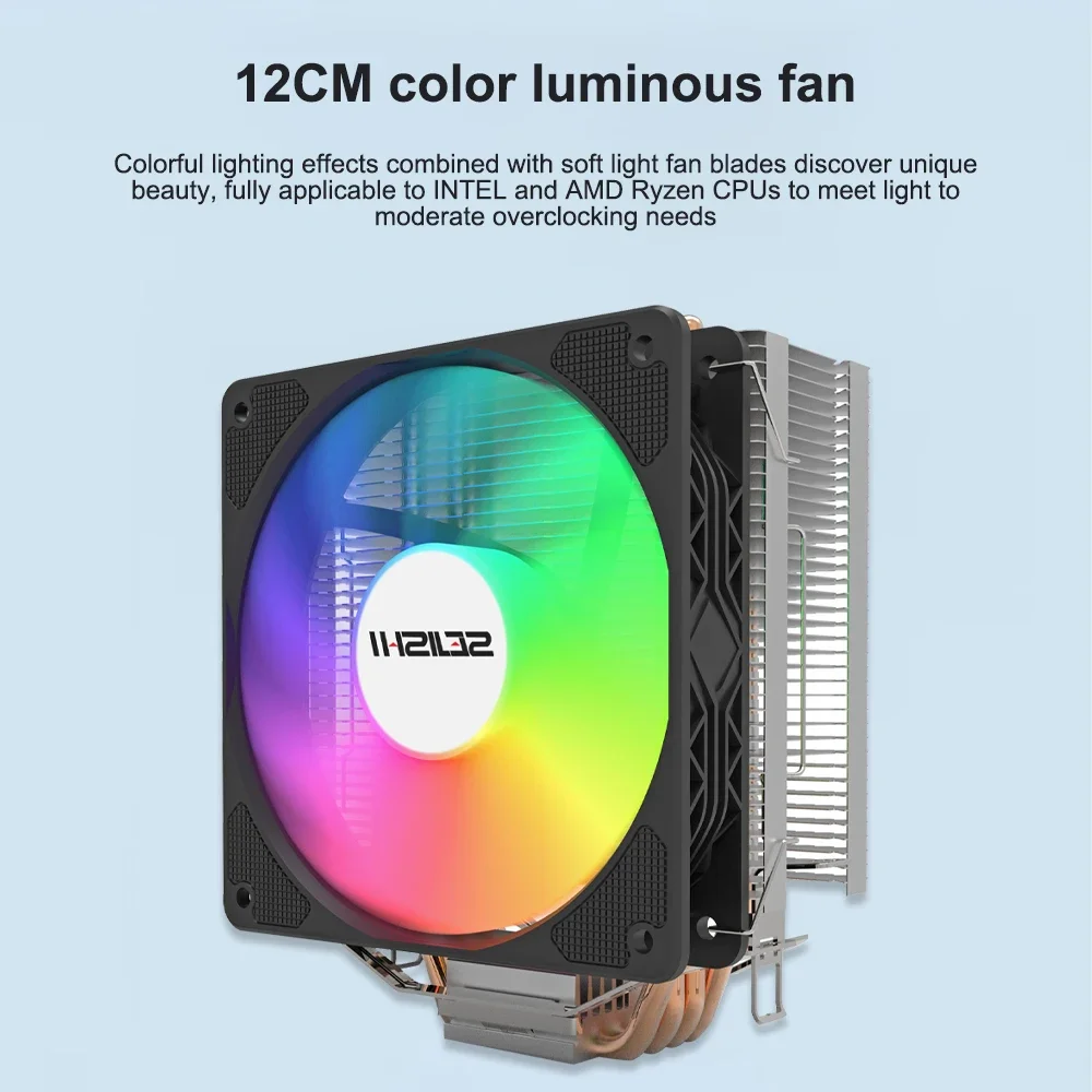 SEJISHI M40/M60 CPU Ventilador de refrigeração 3pin para Intel LGA1150/1151/1155/1156/1366/1200 AMD/AM3/AM4 X99 X79 Processador Cooler CPU cooler