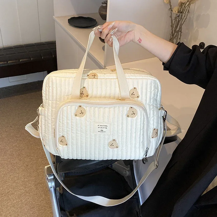 

Large Mommy Bag Mommy Handbag Baby Organizer Maternity Pack Embroidery Women Shoulder Crossbody Bag Hospital Travel Mother Kid