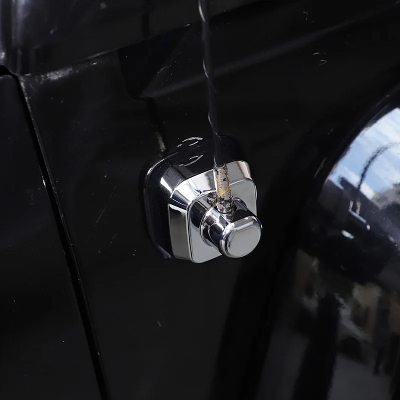 Para Hummer H3 2005-2009 ABS plata brillante/negro mate Base de antena de coche cubierta de bisel accesorios decorativos