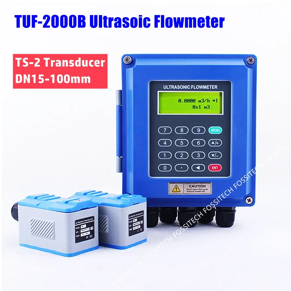 Ultrasonic Water Flow Meter TUF-2000B With TS-2 Transducer (DN15-100mm) Wall Mounted Liquid Ultrasonic Flowmeter