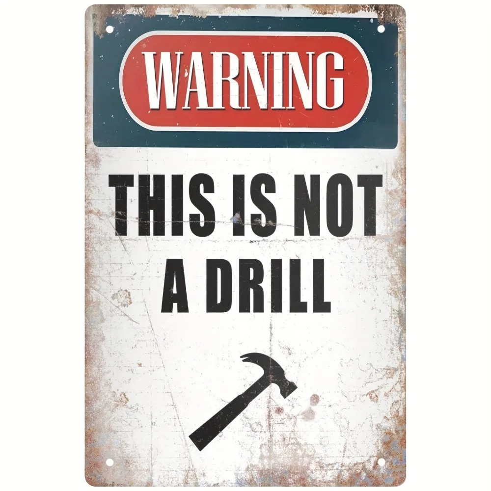 2028 Funny Warning Aluminum Metal Sign, Rustic Garage Wall Decor for Workshop, Bar, Home