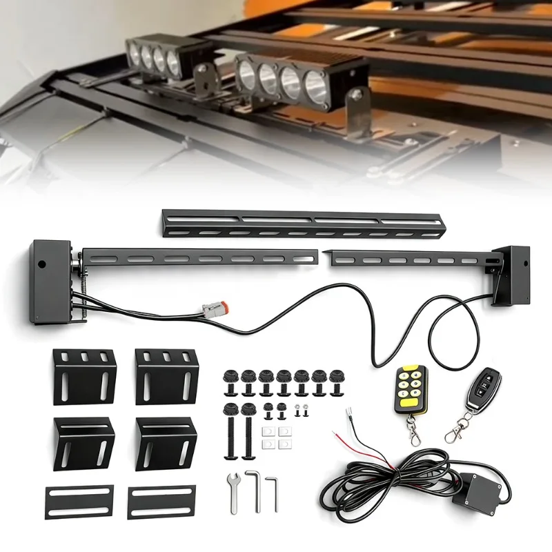 20W adjustable electric flip bracket with remote control or button, 12v 24v for off-road vehicle roof grille