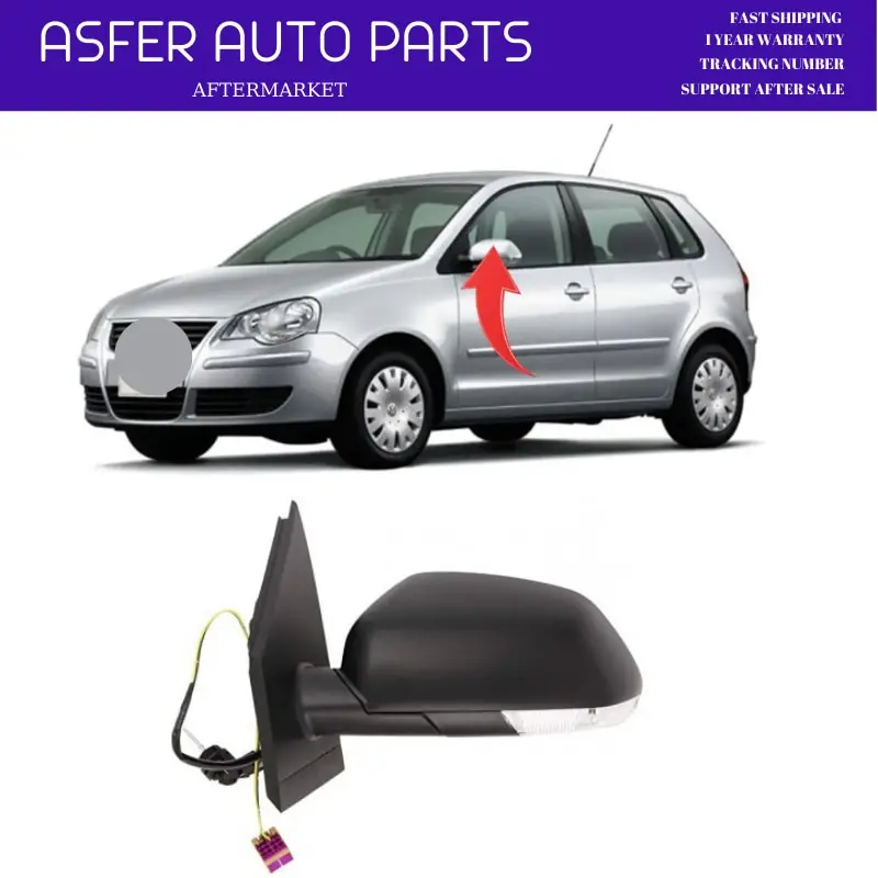 Side Rear View Mirror Mechanical And Signal For Vw Polo 2005-2010 High Quality Left And Right Oem 6Q0857522J 6Q1857508N