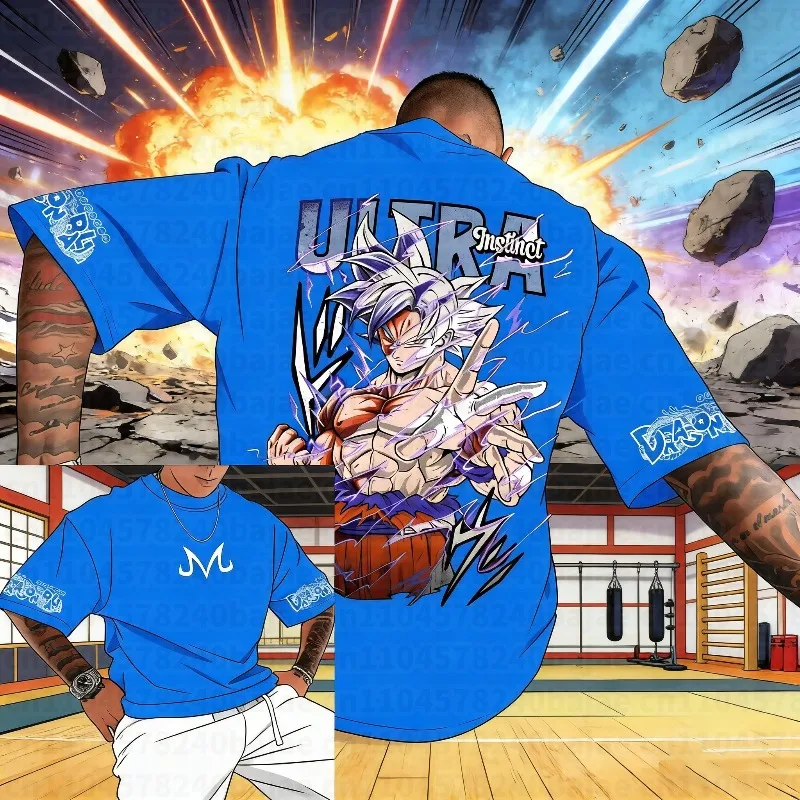 2026 Summer Dragon Ball Oversized Men's T-Shirts Women's Cotton Short Sleeve Tee Casual Streetwear Unisex Tops Anime Inspired