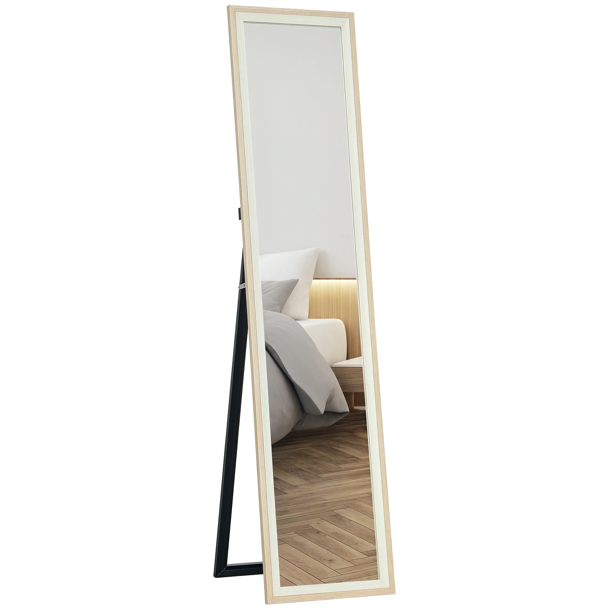 HOMCOM Espejo de Cuerpo Entero 157x37 cm con Marco de MDF
