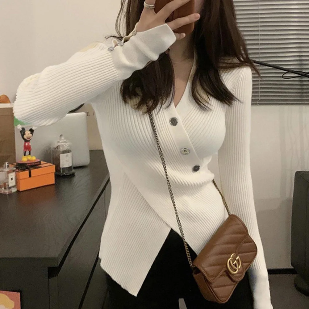 

Свитер с длинным рукавом и v-образным вырезом, трикотажный кроссовер для женщин. Подходит для нескольких случаев, включая отпуск и каждый день.