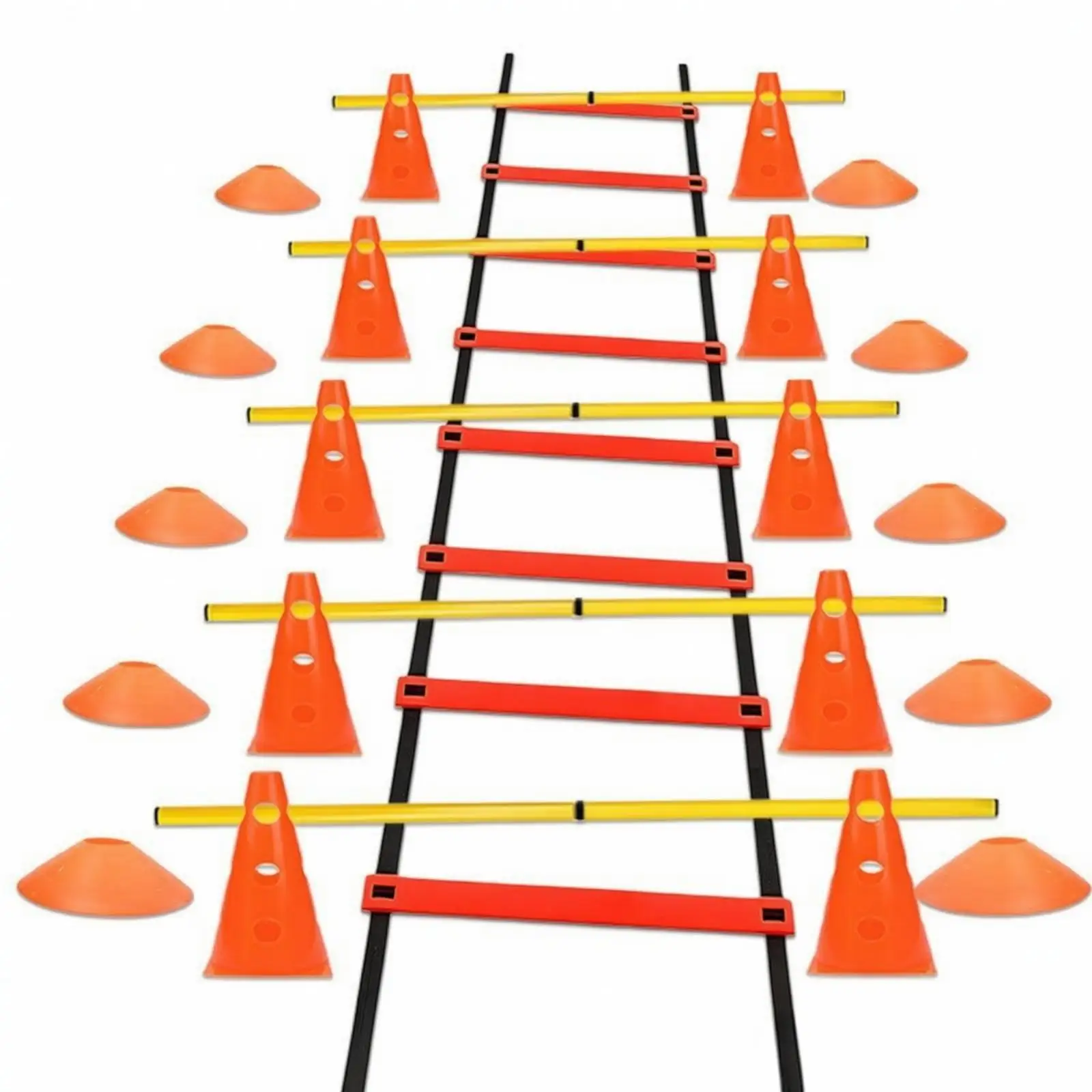 Agility Training Kit with Cones Adjustable Sports Gear Sturdy