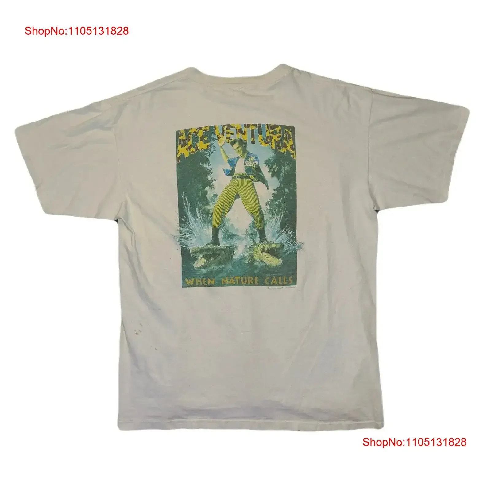 

Редкая винтажная футболка 90-х Ace Ventura When Nature Calls Jim Carrey Movie Promo Футболка XL винтажная стираная дышащая универсальная слегка