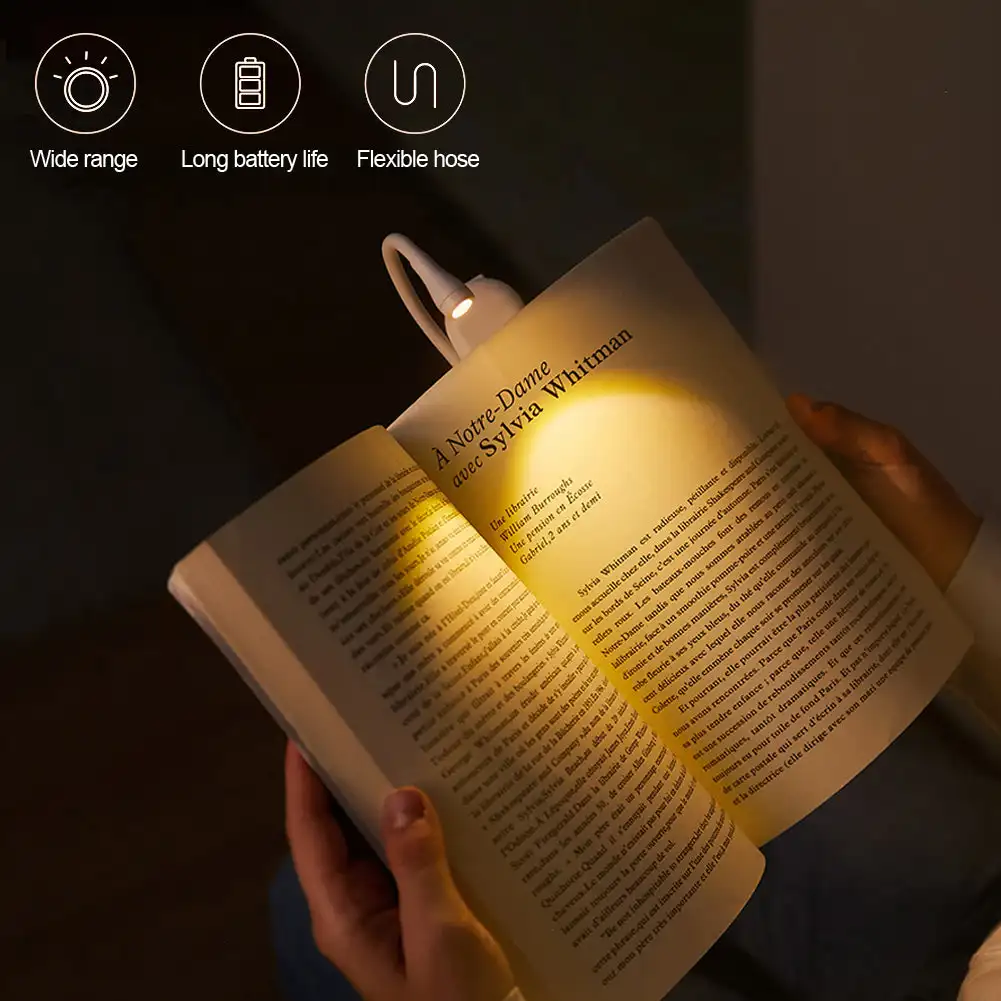 Imagem -04 - Usb Recarregável Mini Book Light Temperaturas de Cor Dimmable Reading Light Clip on Book Lamp Portátil Led Night Light