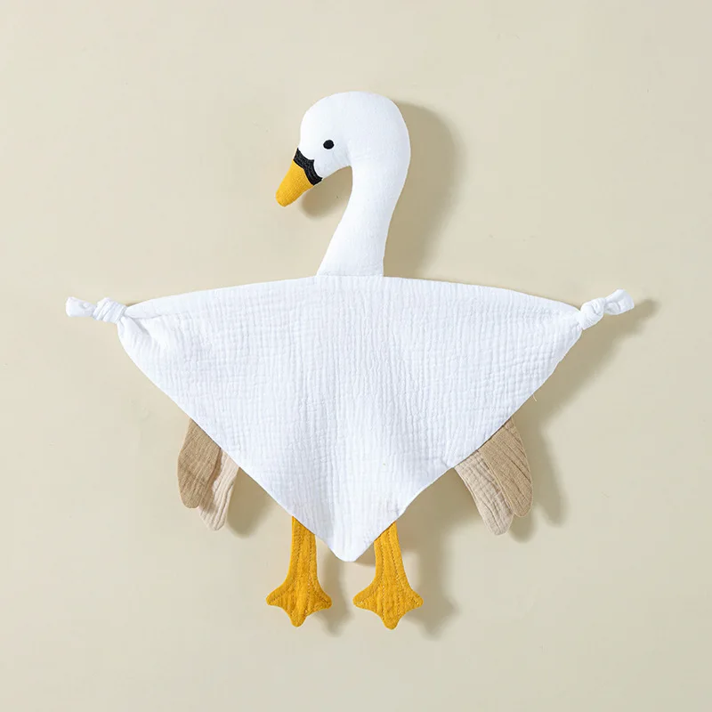 Newborn Baby Cotton Gauze Security Blanket Knotted Soft Breathable Skin-Friendly Cute Animal Comfort Toy