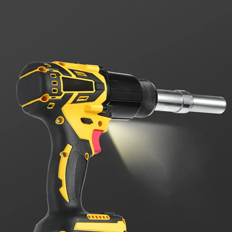 Pistola de rebite elétrica sem escova, 2.4 ~ 4.8mm, porca de rebite, ferramenta de rebitagem automática com luz led para makita 18v bateria sem bateria