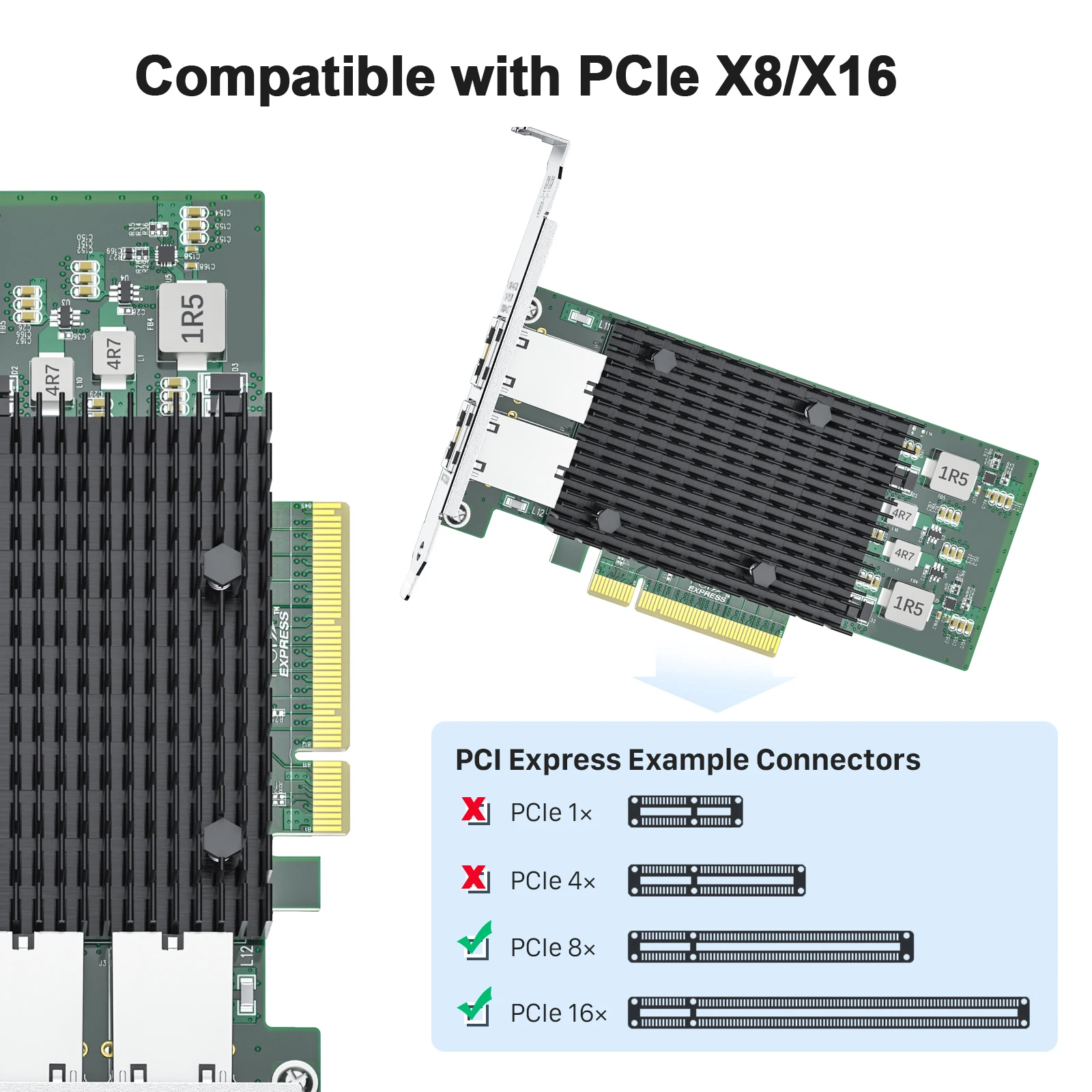 Imagem -03 - Placa de Rede Pci-e Nic de 10 gb Adaptador Lan Ethernet Pci Express com Suporte para Servidor Windows Windows Linux Esx Compare com Intel X540-t2