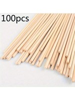 100pcs Premium Round Wooden Craft Sticks - 3mm x 150mm, Perfect for DIY Projects, Lollipops & Model Making
