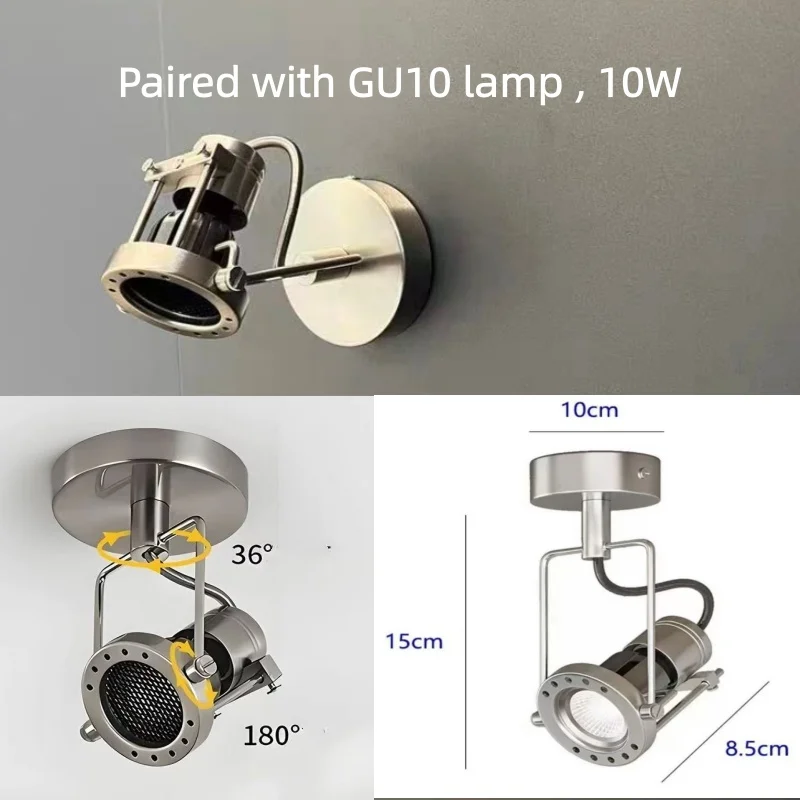 أضواء كاشفة على الطراز الصناعي العتيق GU10 أضواء كاشفة مضادة للوهج مثبتة على السطح الرجعية تستخدم لغرف المعيشة والحانات