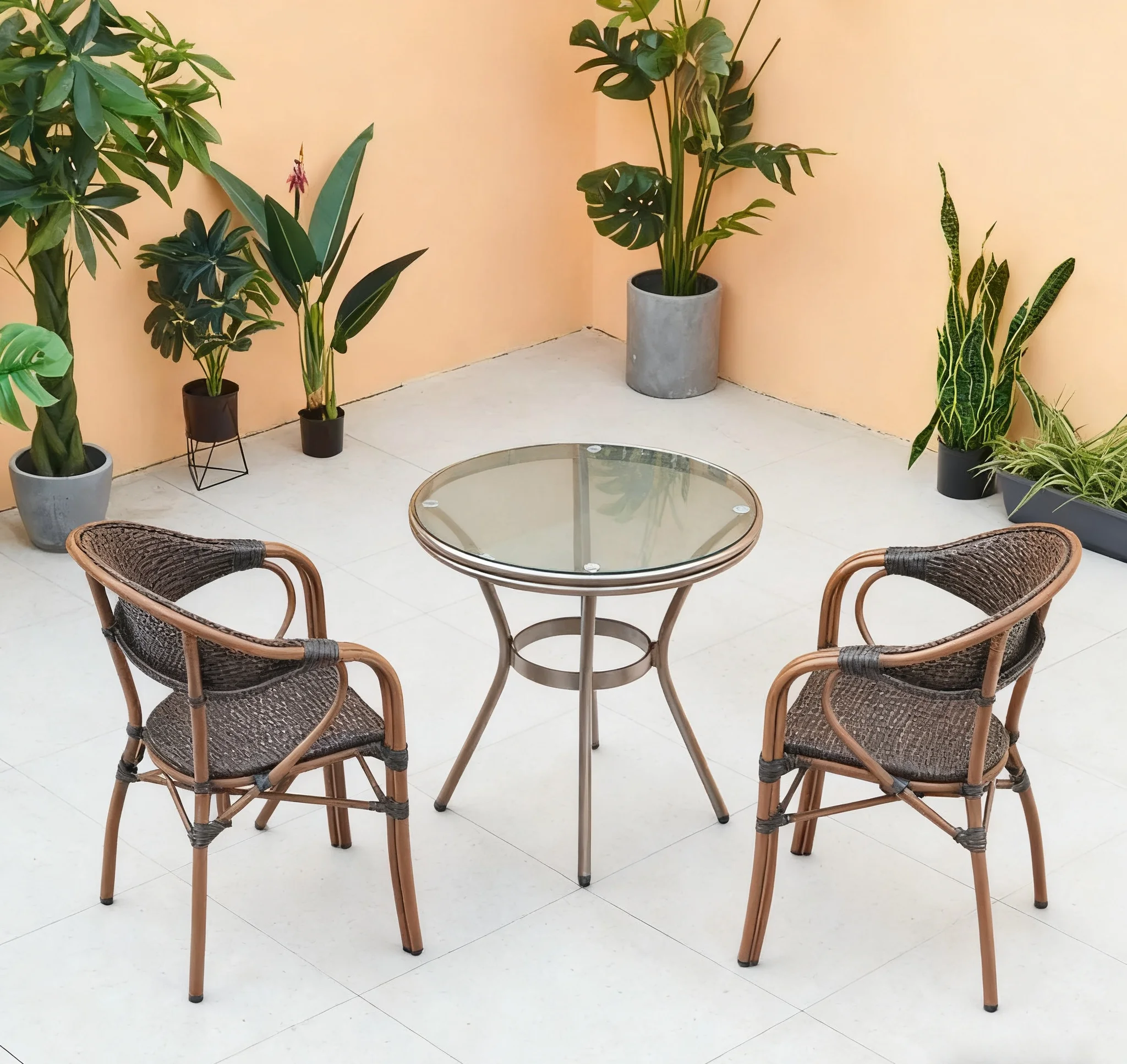 Silla de bistró apilable de mi - Outdoor Furniture Dining Set reseña y precio