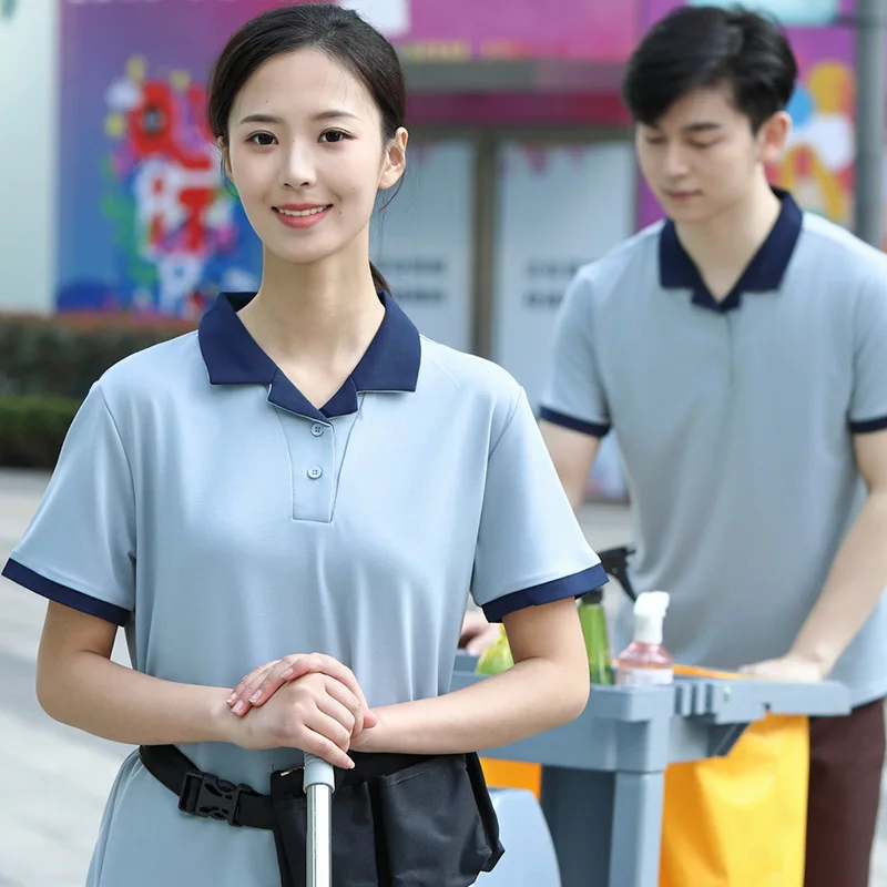 

Short Sleeve Cleaning Uniform for Property Management, Housekeeping, Hotel Room Cleaning, Guesthouse Cleaner, Summer Thin Cleani