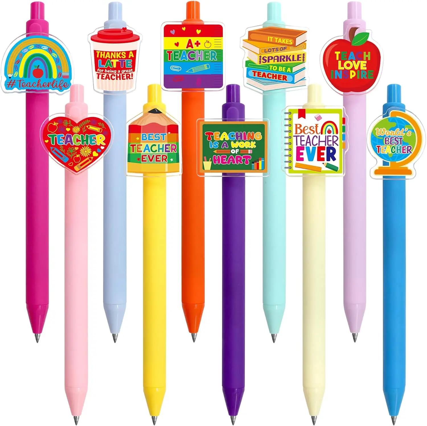 Fancy Land Teacher Appreciation Pens 10 Pack Funny Cute Thank You Ballpoint Pens Inspirational Teacher Gifts for Back to School Teacher’s Day End of Year Graduation Holiday Bulk Gratitude Supplies