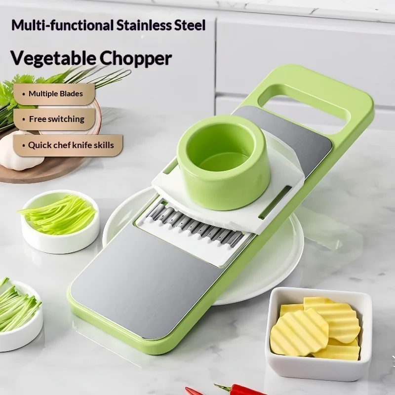 Multifunction Vegetable Slicer, Cutter, Chopper, Grater, Potato Slicer, and Shredder for Home Kitchen and Commercial Use
