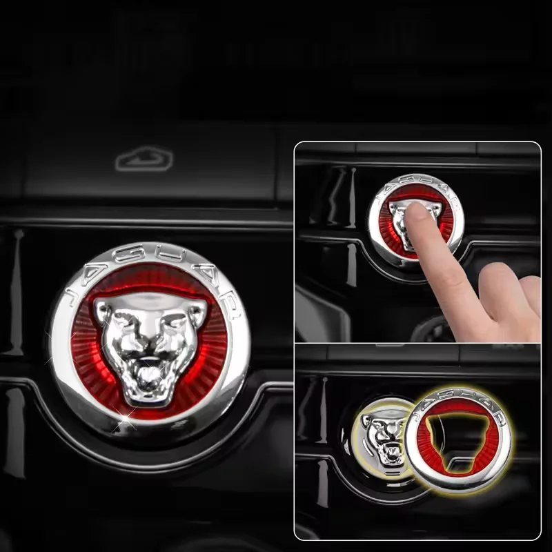 Pegatina Metálica para Botón de Encendido/Apagado de Coche, Emblema Decorativo para Encendido por Botón, para Jaguar XF, X-TYPE, S-TYPE, XE, XJ, XK, XJL, XFR, F-Type