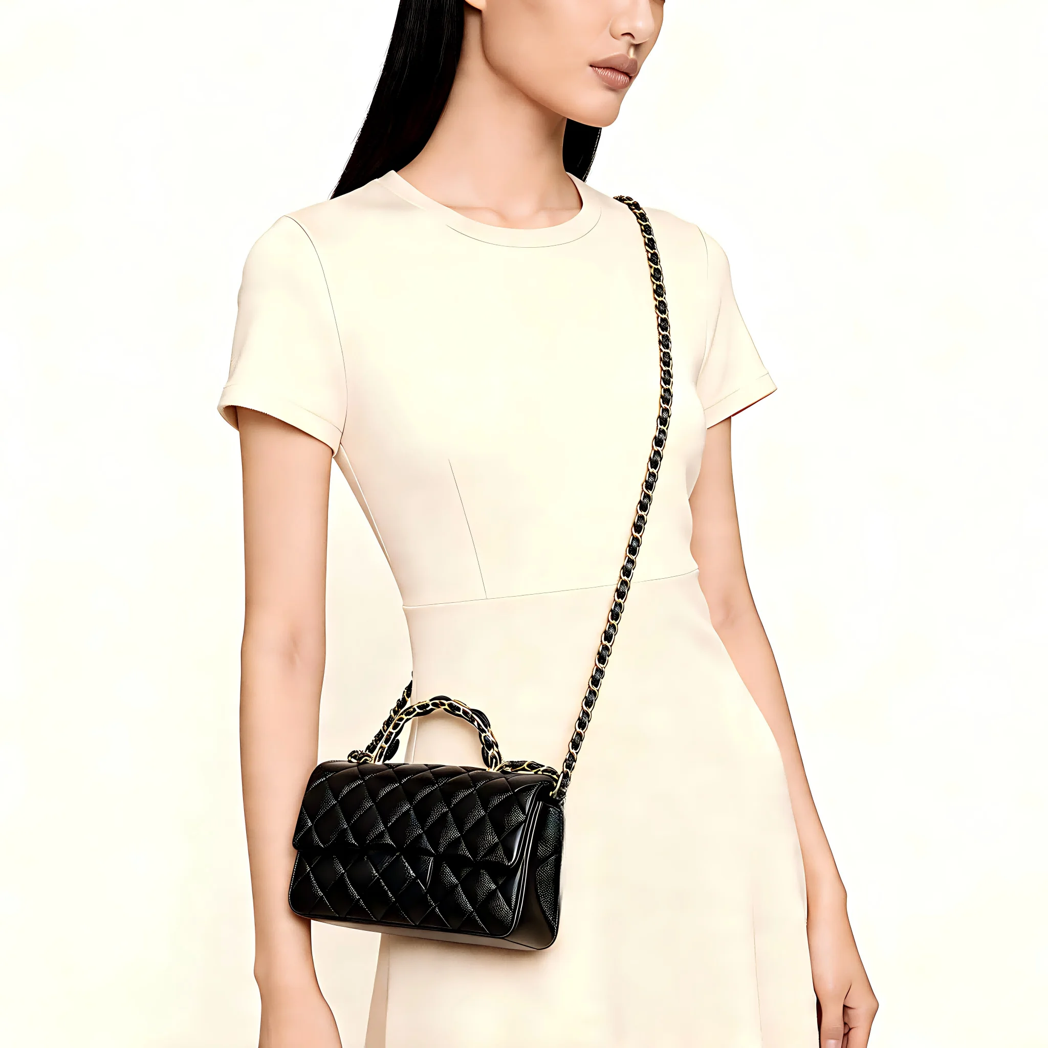 

Daily Casual Women Crossbody Bag Genuine Leather Diamond Lattice Chain Designer Lightweight Purse