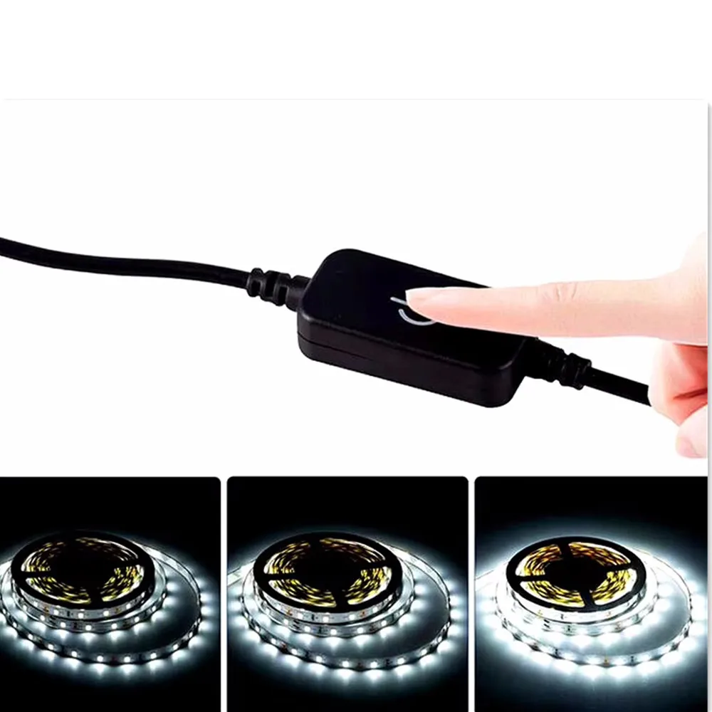

iTouch LED Dimmer Switch 12V 24V White / Black LED Controller With DC Female & Male Plug For Single Color LED Strip