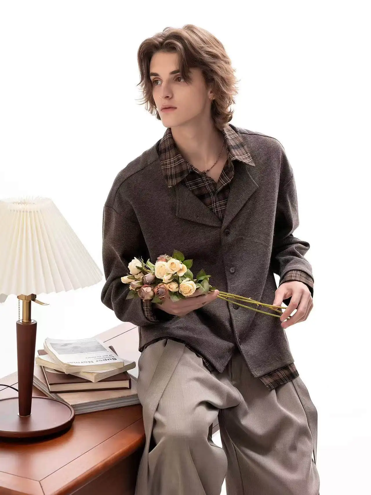 

Мужской осенне-зимний вязаный свитер Briti Sle Long Sleeve, повседневный универсальный мужской топ из полиэфирного волокна