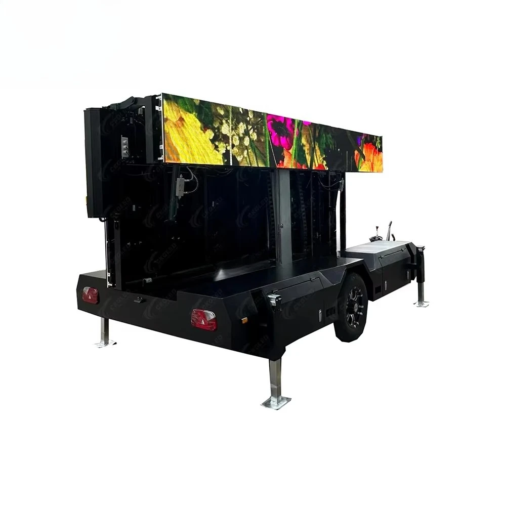 Solar Mobile LED Trailer Mobile Billboard Mobile Led Trailer Display Sign Digital Trailer for Temporary Command Center