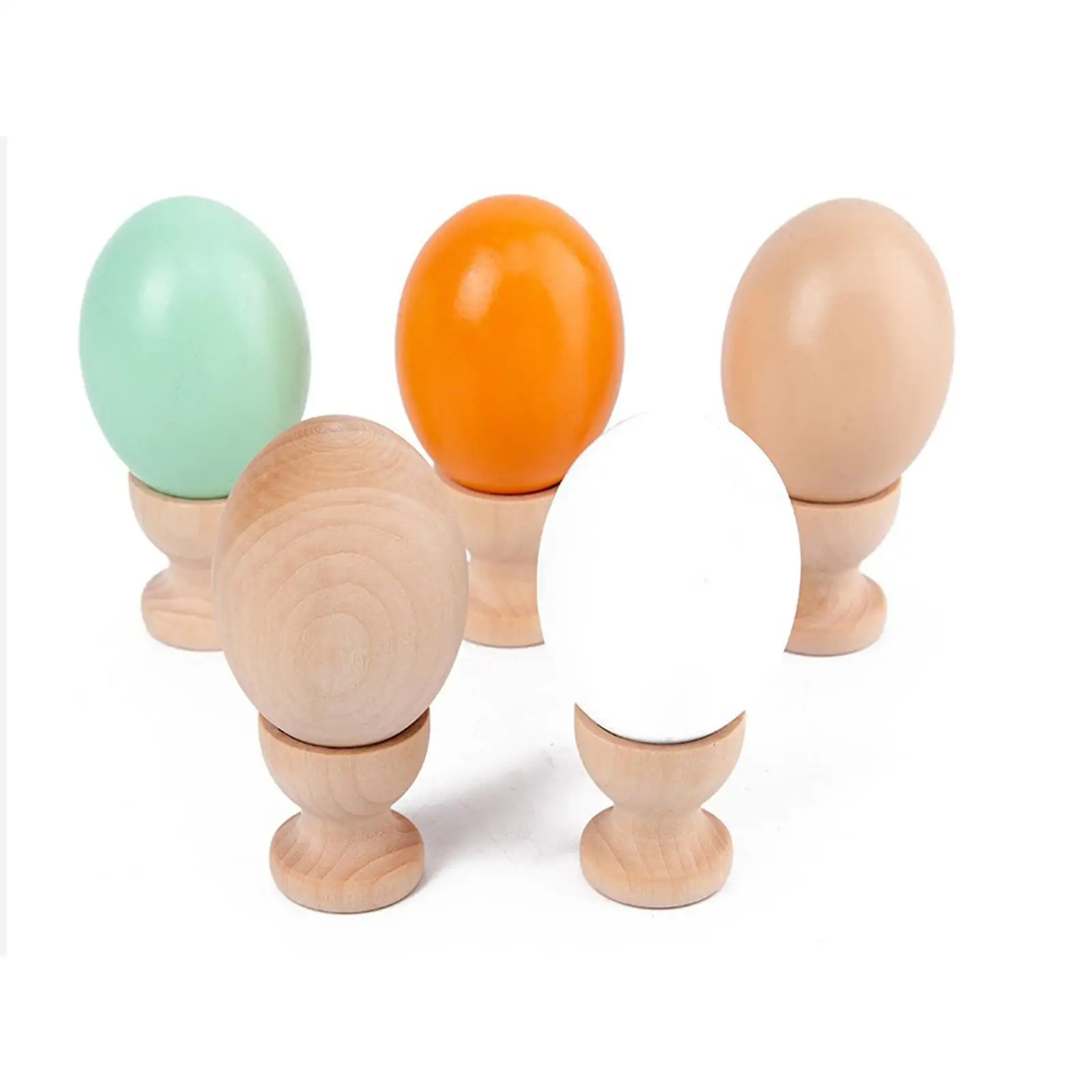 Wooden Simulation Eggs for Kids Pretend Play DIY Painting Craft Toy Home Decor Easter Art