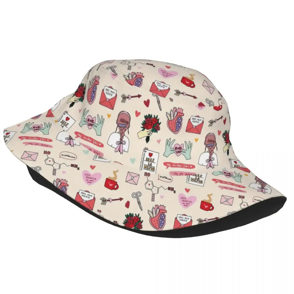 Enfermera En Apuros Nurse Medical Doctor Bucket Hats for Women Men Beach Sun Hat Unique for Camping Fishing Caps Panamka