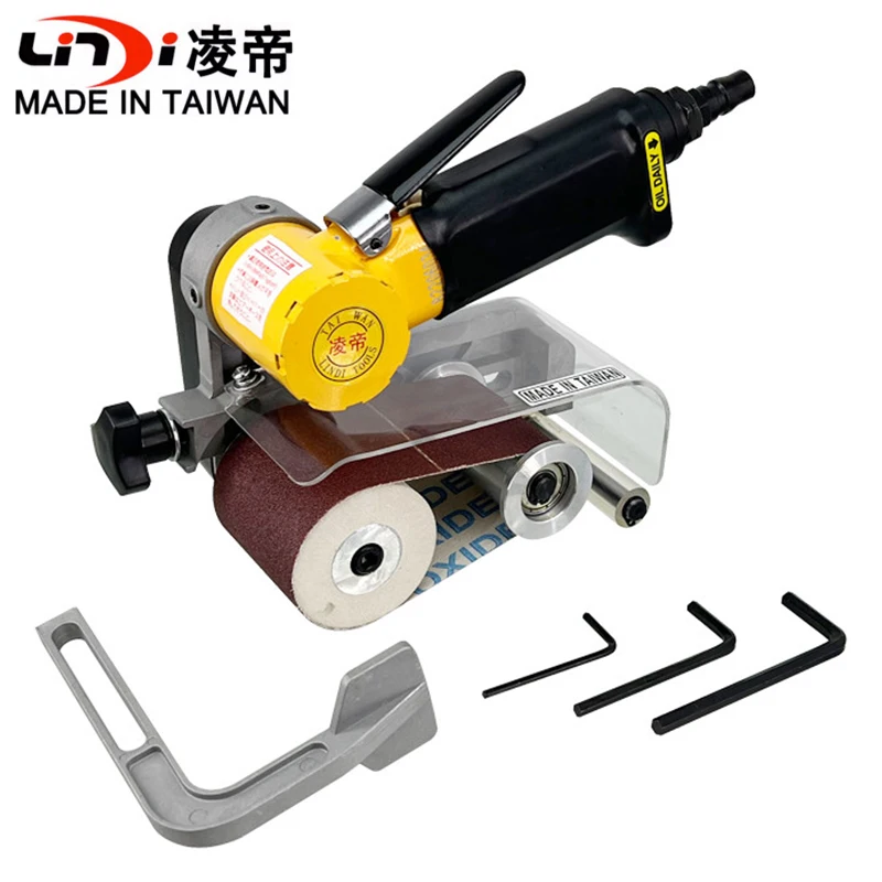 Lingdi AT-7110 Pneumatic Belt Grinder Wire Drawing Machine 60 * 260 Circular Belt Grinder Belt Grinder