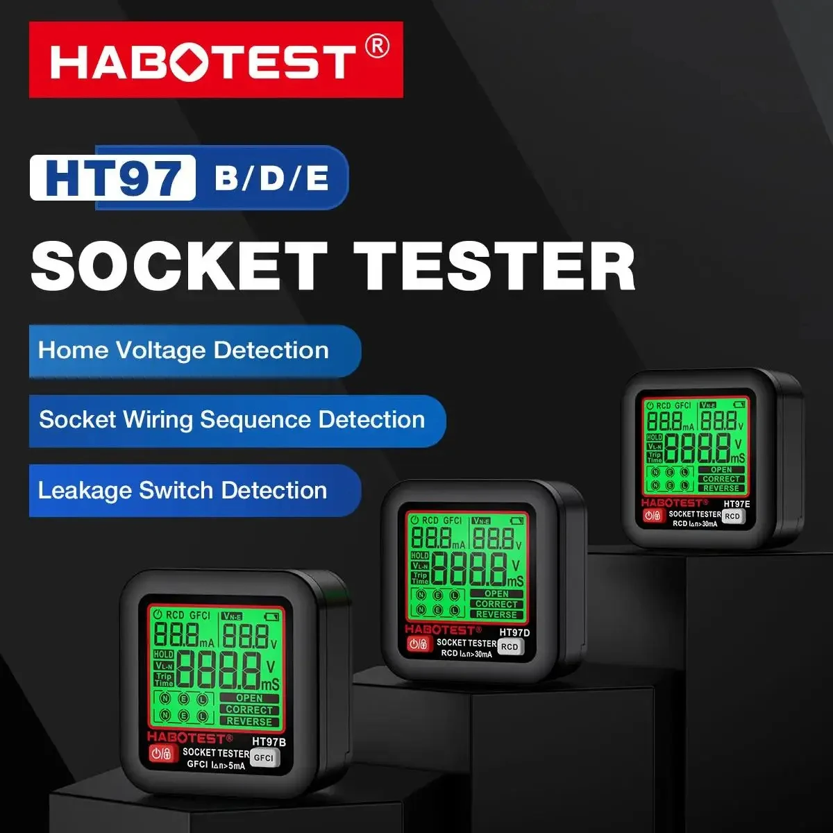 Power Tools Uk Review - HABOTEST HT97B/D/E Socket Tester Earth Leakage