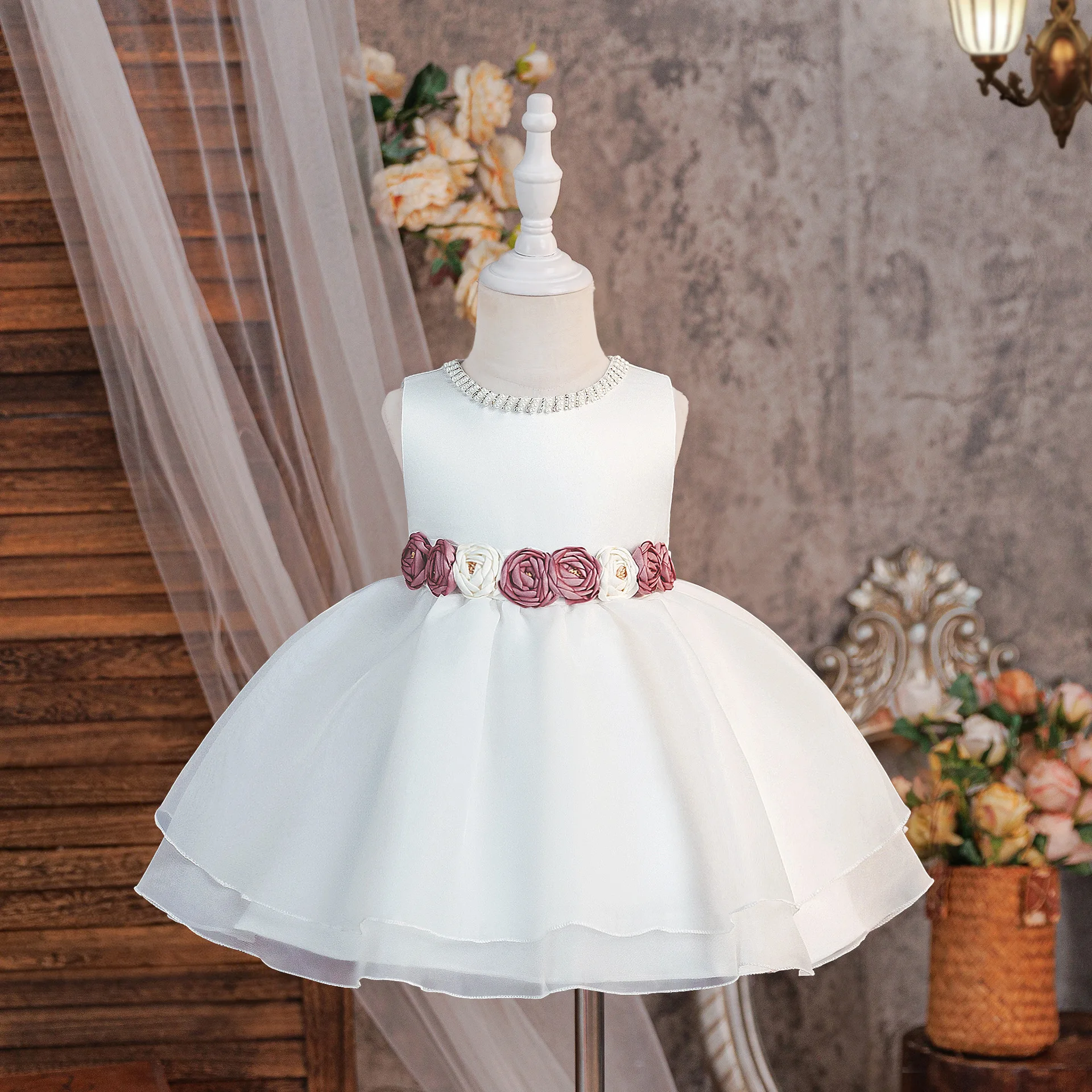 Bridesmaids Prom Gown Toddler 1st Birthday Party Baby Girls Dress Elegant Baptism Wedding Princess Evening Dresses Girl Banquet