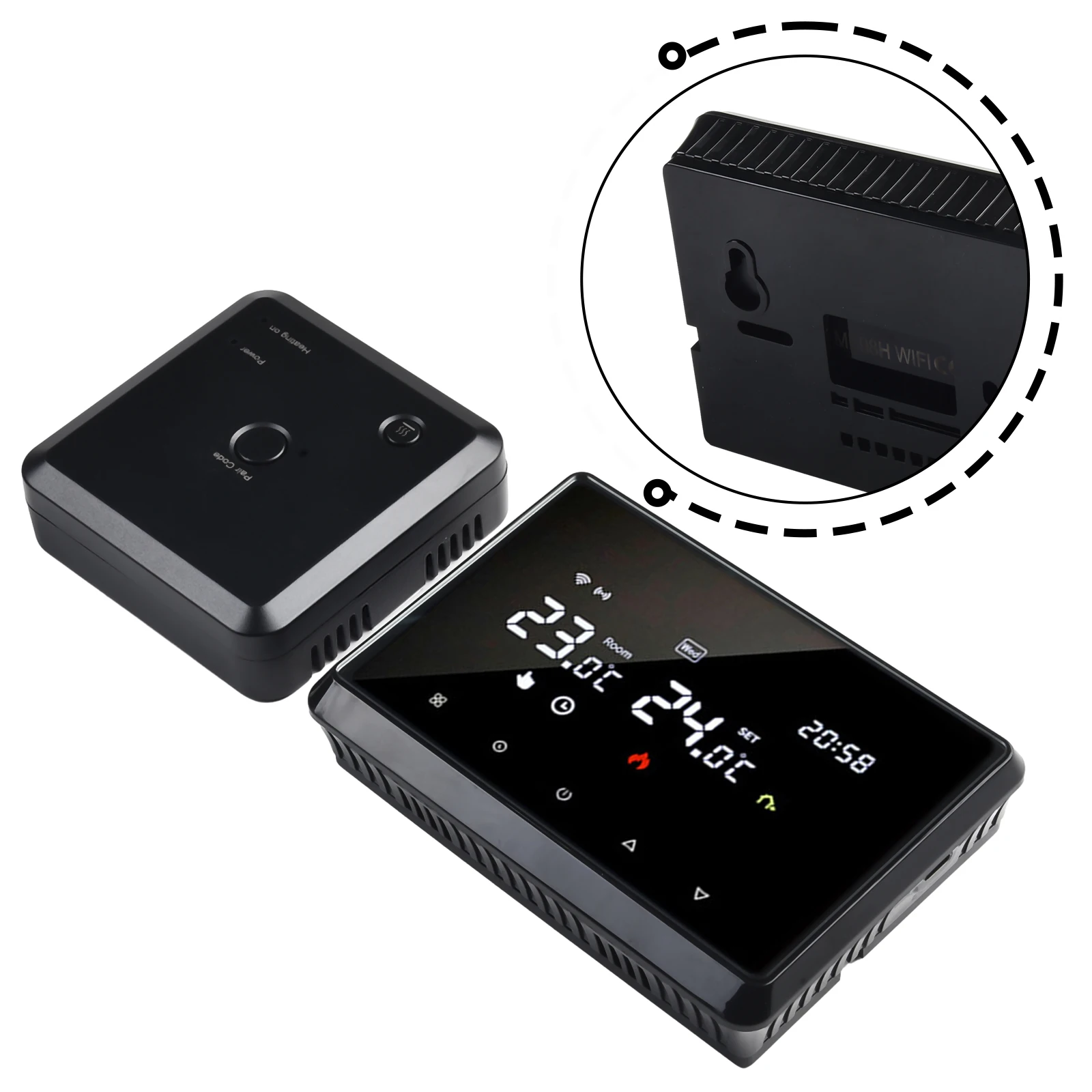 APP制御スマートサーモスタット、対応電流負荷3A / 3A、音声制御、壁掛けボイラー、温水床暖房対応