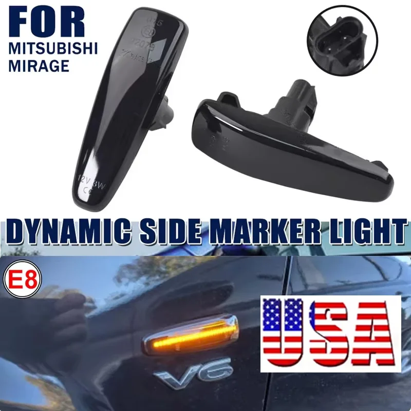 2PCS Dynamic Blinker For Mitsubishi Lancer Evolution Evo X for Mitsubishi Outlander Sport RVR ASX for Mitsubishi Mirage LED Turn Signal Side Marker Lights 8351A001