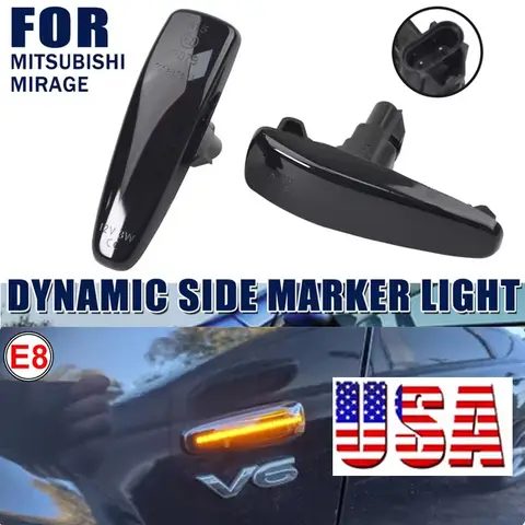 2PCS Dynamic Blinker For Mitsubishi Lancer Evolution Evo X for Mitsubishi Outlander Sport RVR ASX for Mitsubishi Mirage LED Turn Signal Side Marker Lights 8351A001
