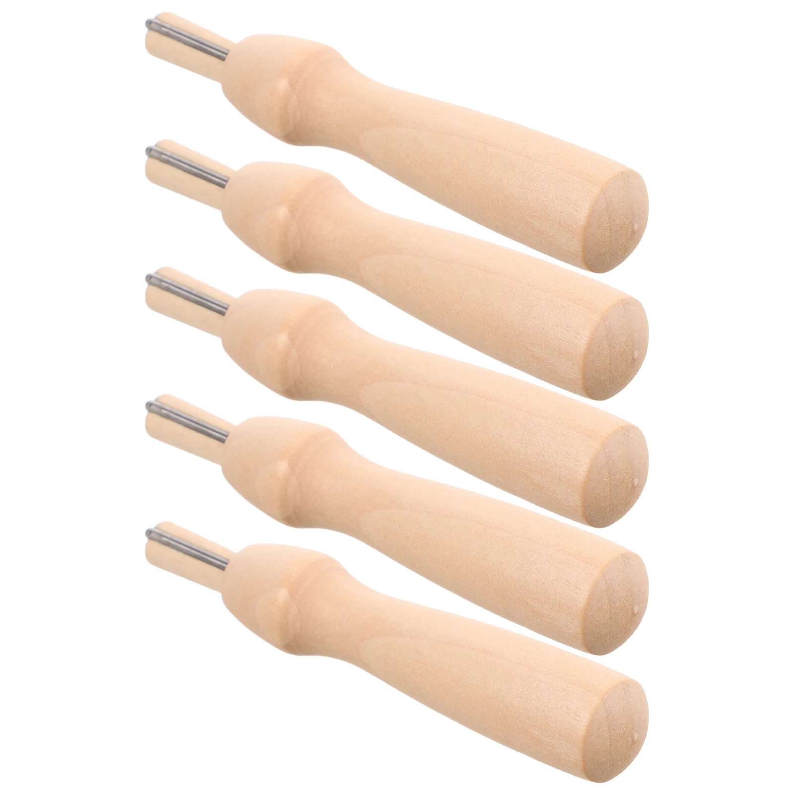 

5Sets Portable Felting Pen with Wooden Handle Replaceable Needles for Handmade Craft Home Travel Use Kit Felting Needle Holder