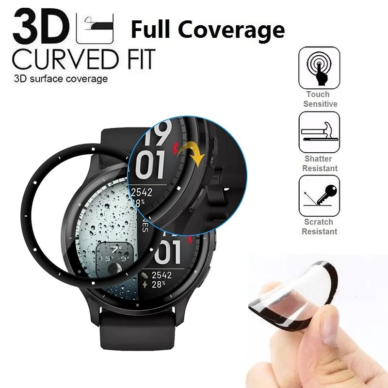 Garmin VENU용 3D 커브드 엣지 스크린 보호대, 스마트 워치 풀 커버, 스크래치 방지 보호 필름, 3PCs