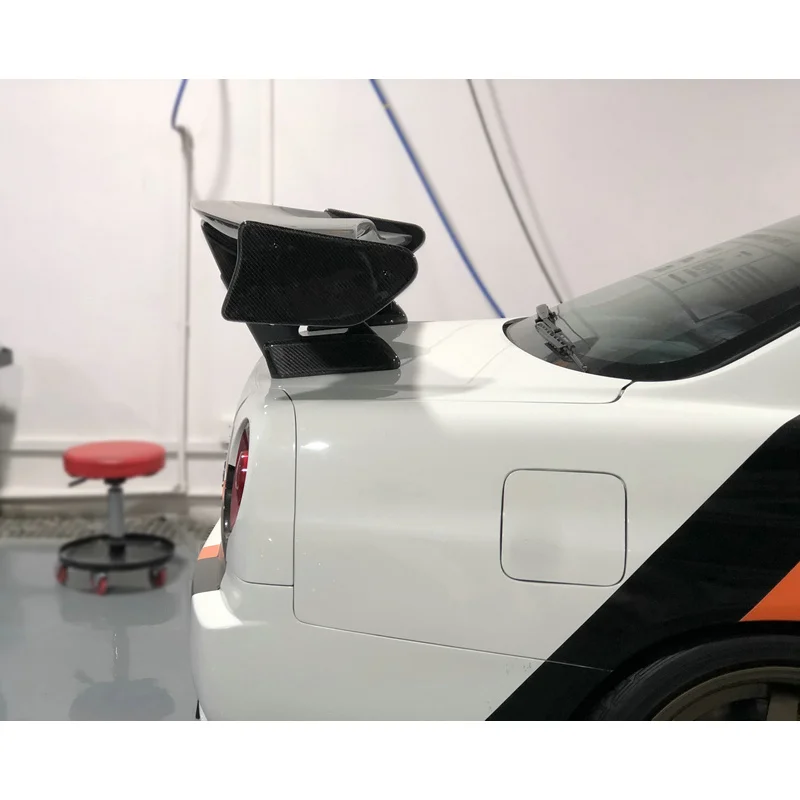 Piezas de coche de fibra de carbono para almacén de EE. UU., alerón trasero GT estilo nissan Skyline R34 TPS con soporte de aluminio