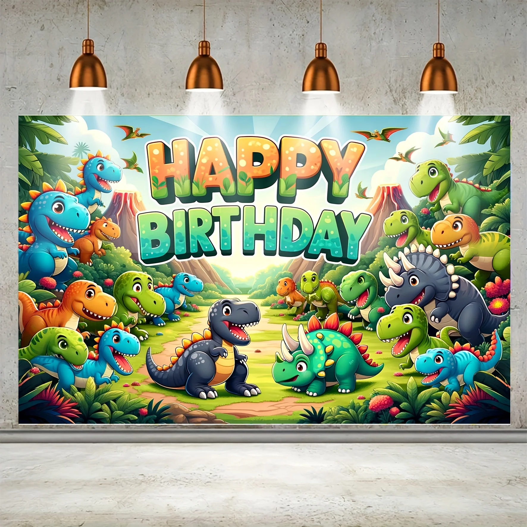 Dinosaur Balloon Birthday Party Background Wall Photography Props Baby Shower Banner Scene Cartoon Decoration Arrangement