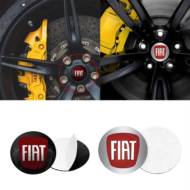 4 Stück 3D 57mm Logo Auto-Emblem Radnaben-Abdeckung Auto-Felgen-Umbau Staubdichte Abzeichenabdeckungen Aufkleber Styling-Zubehör für Abarth FIAT