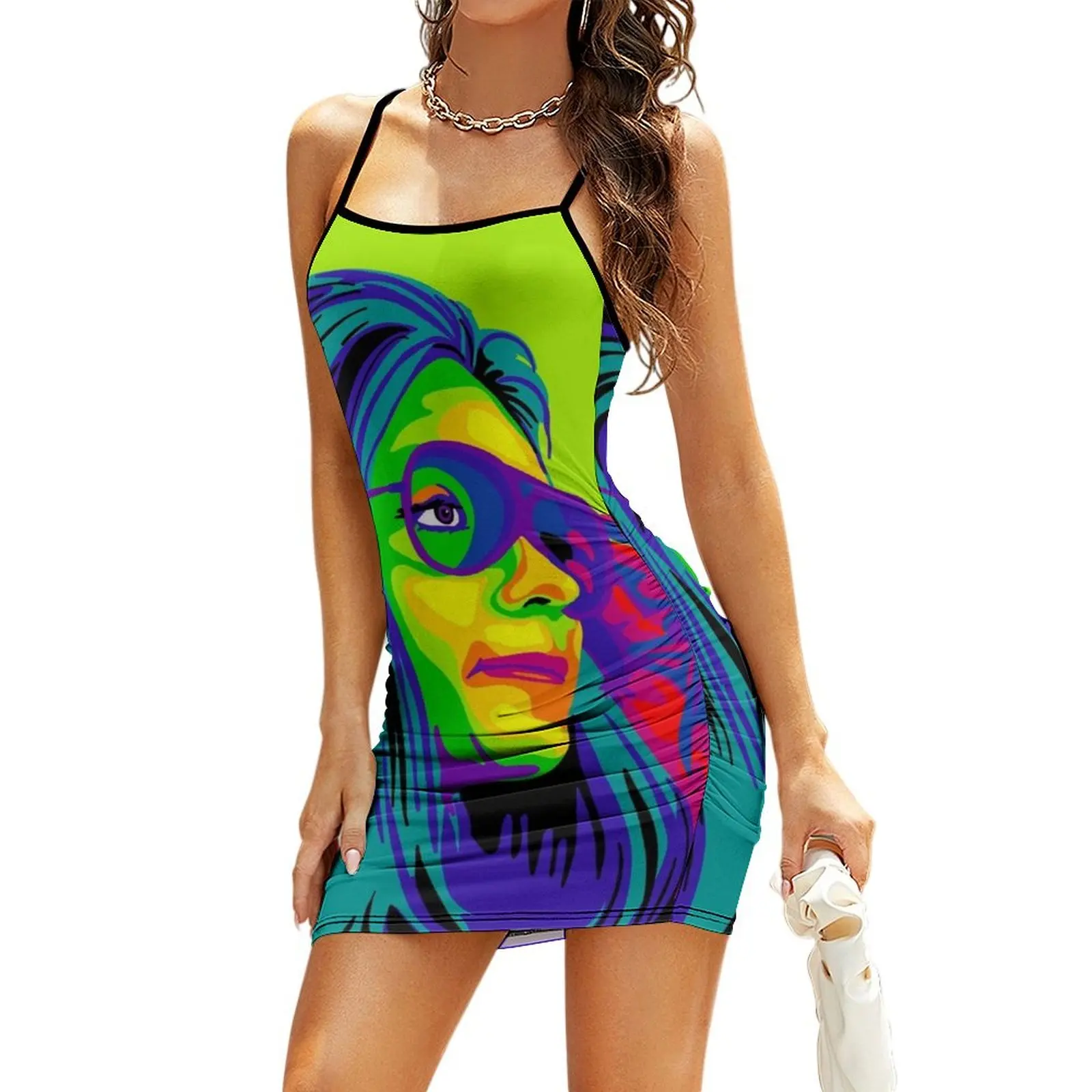 

Gloria Steinem Rainbow Portrait Sling Dress dress women elegant luxury sexy dress for women Long woman