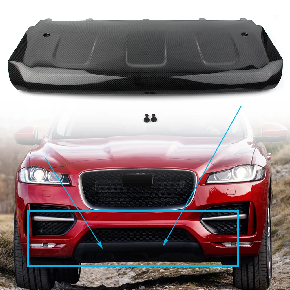 

Car Front Bumper Guard Skid Plate Cover For Jaguar F PACE X761 2016 2017 2018 2019 2020 R-SPORT ABS Carbon Fiber Style