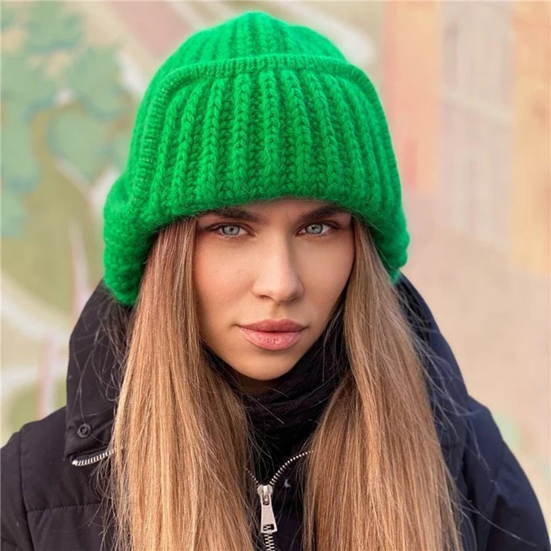 Dourbesty Autumn Winter Knitted Bomber Hats Women Leisure Style Flanging Tie Up Ear Protection Windproof Warm Cap Y2k Fashion