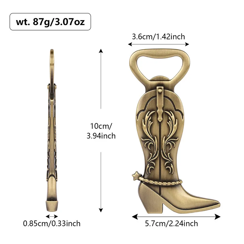 Unique Style Women's Cowboy Boots Shape Wine Openers Bottle Beer Opener Metal Corkscrew for Kitchen Barware Wedding Gift Set